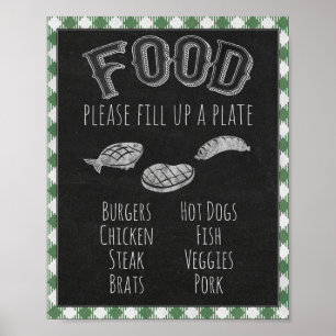Poster I Do BBQ Party Food Bar, BBQ Bar & Grill Sign
