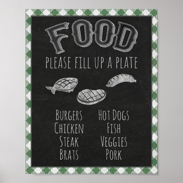 Poster I Do BBQ Party Food Bar, BBQ Bar & Grill Sign (Devant)