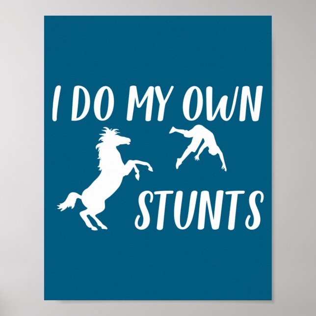 Poster I Do My Own Stunts Horse Funny  (Devant)