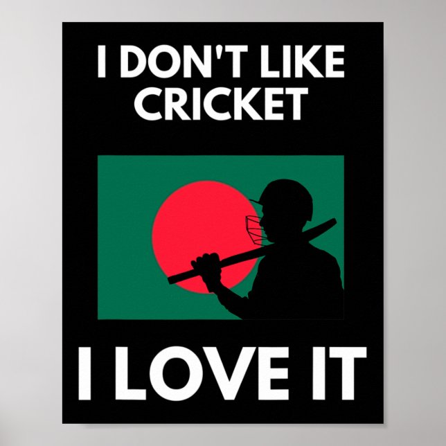 Poster I Don't Like Cricket I Love It Ngladesh Cricket  (Devant)