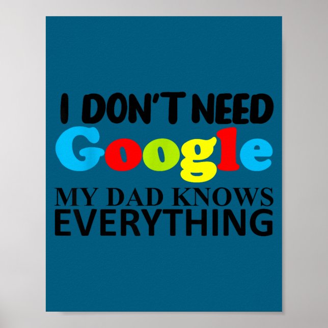 Poster I Don't Need Google My Dad Knows Everything Daught (Devant)