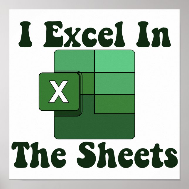 Poster I Excel Dans Les Feuilles - Excel Spreadsheet Love (Devant)