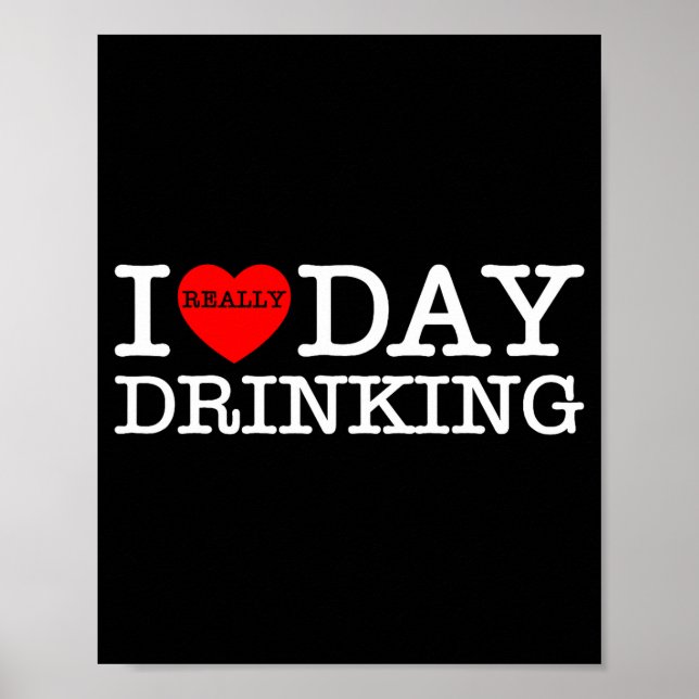 Poster I Heart Love Day Drinking Party Funny Barbecue Fam (Devant)