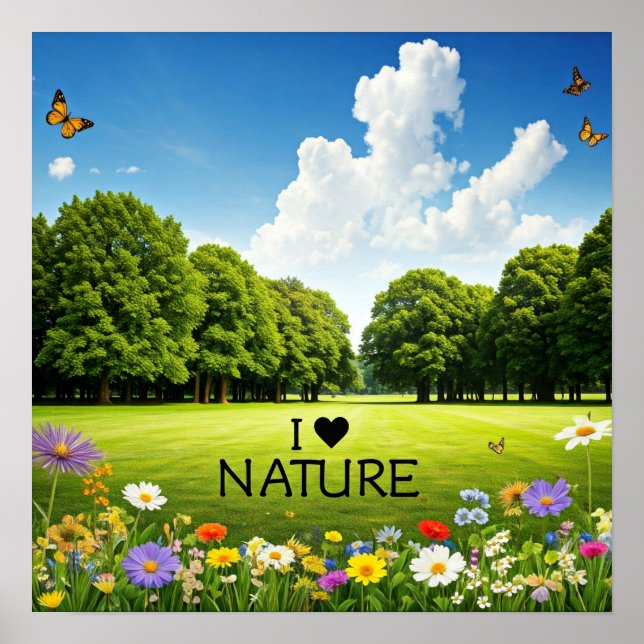 Poster I Heart Nature (Devant)