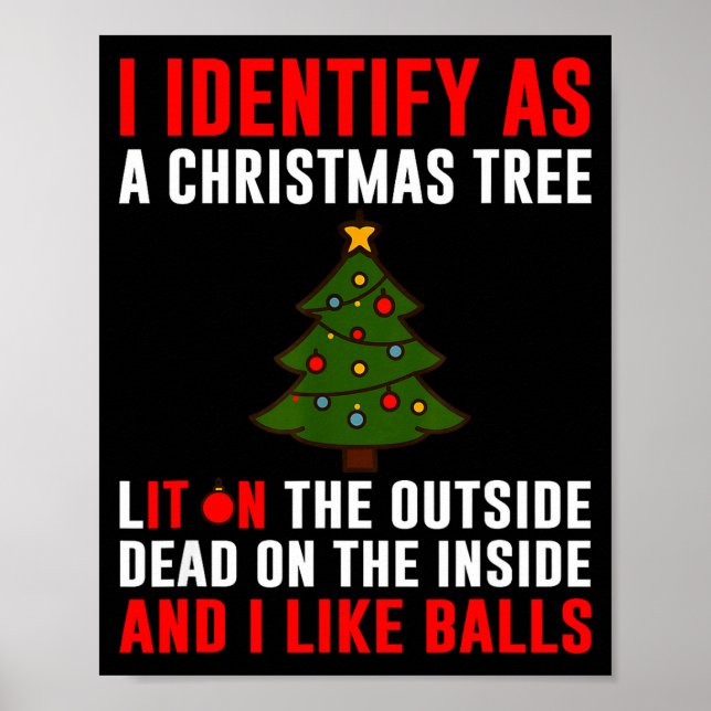 Poster I Identify As A Christmas Tree Lit On Outside Dead (Devant)