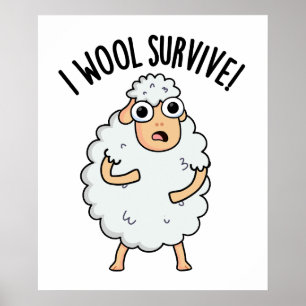 Poster I Laine Survive Funny Sheep Pun