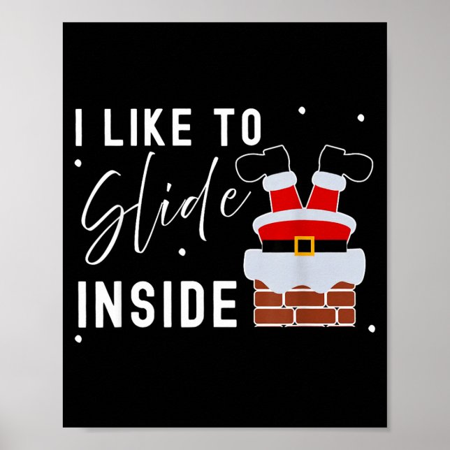 Poster I Like To Slide Inside Funny Xmas Couple Unhinge P (Devant)