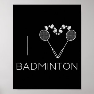 Poster I Love Badminton Team Player Coach