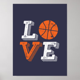 Poster I Love Basketball Sports Games Fan