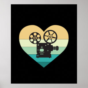 Poster I Love Cinema Retro Projecteur de film
