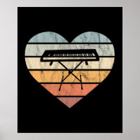 I Love Clavier et Synthie Retro Heart