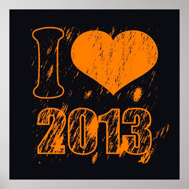 Poster I love (coeur) 2013 - Bonne année 2013 - Noël (Devant)