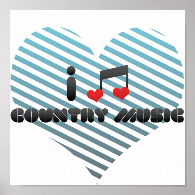 Poster I Love Country Music (Devant)