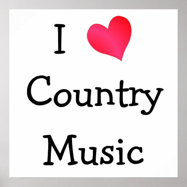 Poster I Love Country Music (Devant)