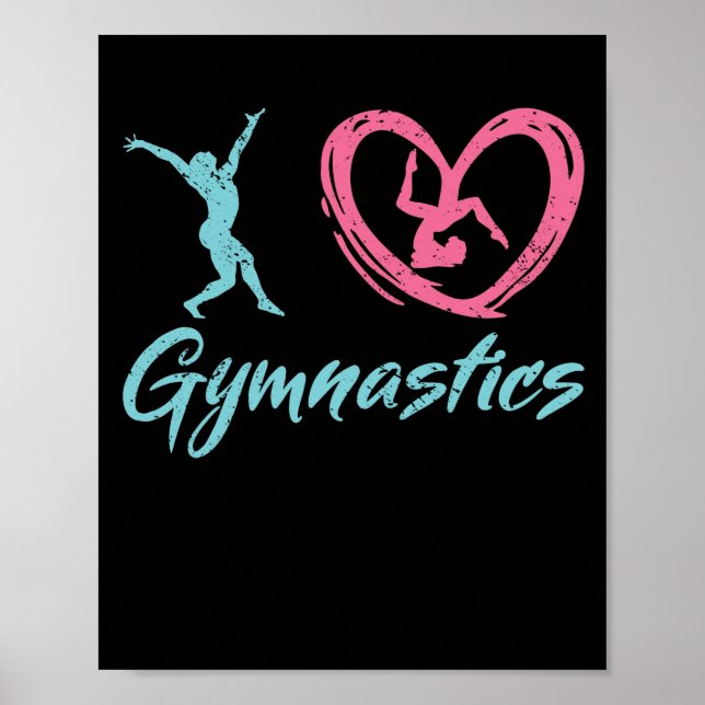 Poster I Love Gymnastique gymnastique amour athlètes coeu (Devant)