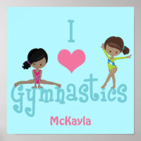 I Love Gymnastique mignonne Africaine Américaine