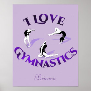 Poster I Love Gymnastique Personnalisée