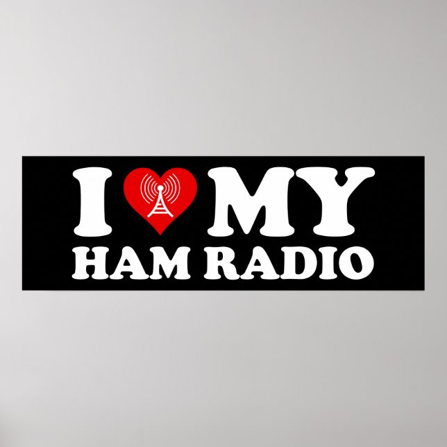 Poster I Love (Heart) My Ham Radio (Devant)