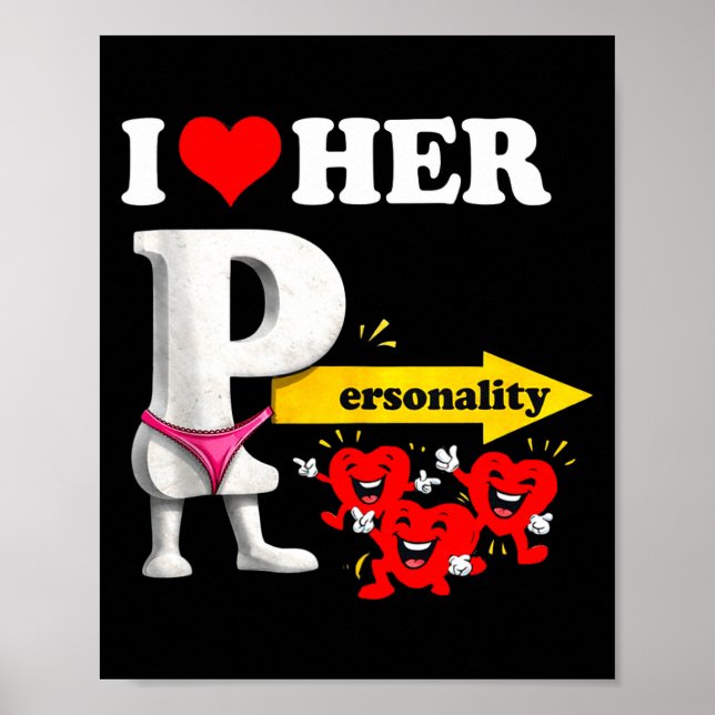 Poster I Love Her Ity Funny Valentine's Day Couple Matchi (Devant)