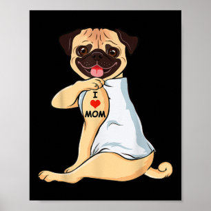 Poster I Love Maman Tattoo Carlin Maman Amoureux des chie