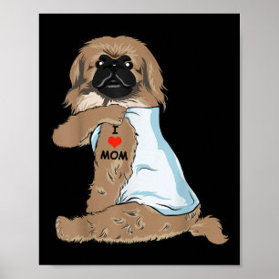 Poster I Love Maman Tattoo Pekingese Maman Amoureux des c