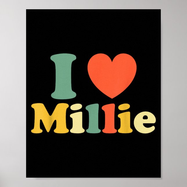 Poster I Love Millie, I Heart Millie, Red Heart Valentine (Devant)