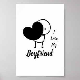 Poster I Love My BOYFRIEND - Personnalisé moderne