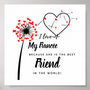 Poster I Love My fiancée - Meilleur Ami Personnalisé Cute