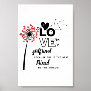 Poster I Love My Girlfriend Custom Best Friend Cadeau