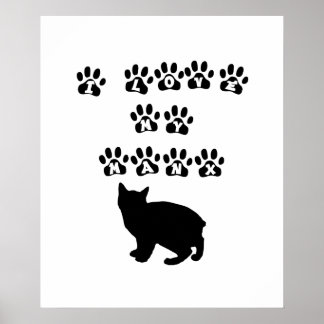 Poster I Love My Manx— Black Text