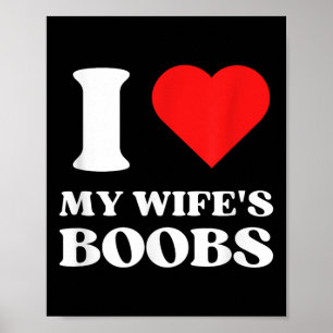 Poster I Love My Wifes S Y2k Esthétique Coeur Rouge