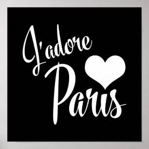 Poster I Love Paris - J'adore Paris Style Vintage
