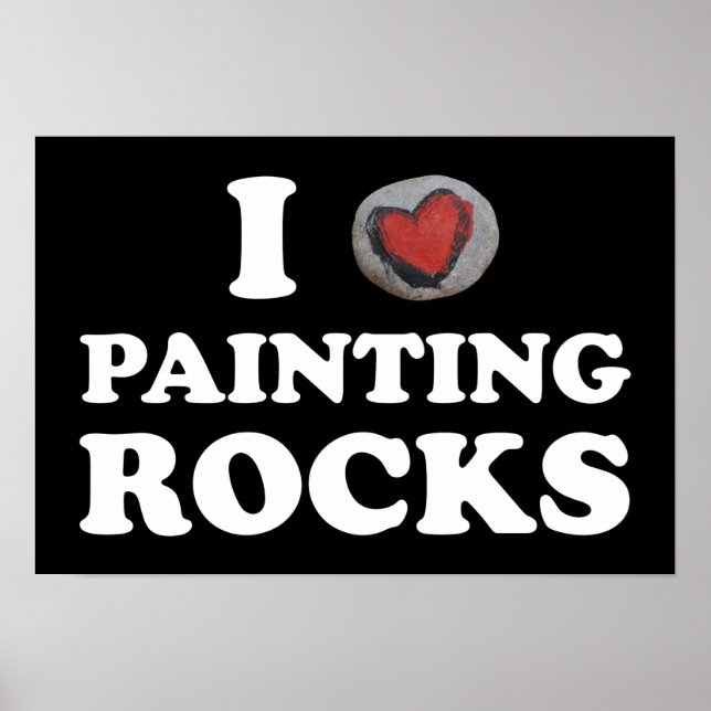Poster I Love Peinture Rocks Cute Rock Peintre (Devant)