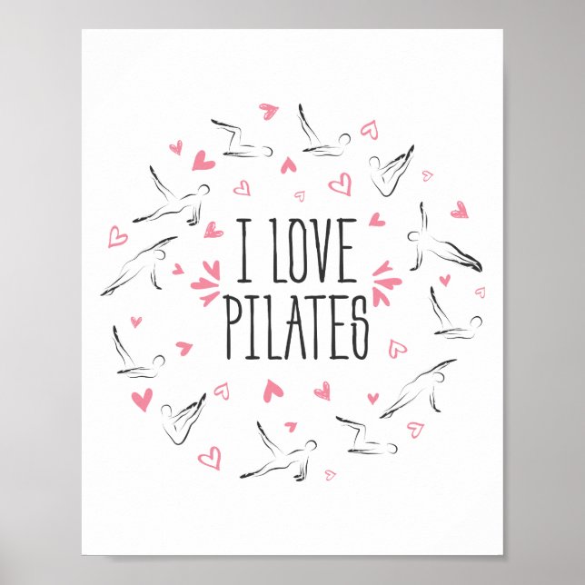 Poster I LOVE PILATES Pilates Poses en forme de cercle (Devant)
