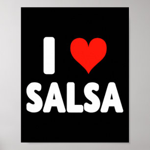 Poster I Love Salsa Heart Dance Danseuse Studio Danser Me