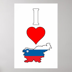 Poster I Love Slovénie / I Heart Slovénie Vertical
