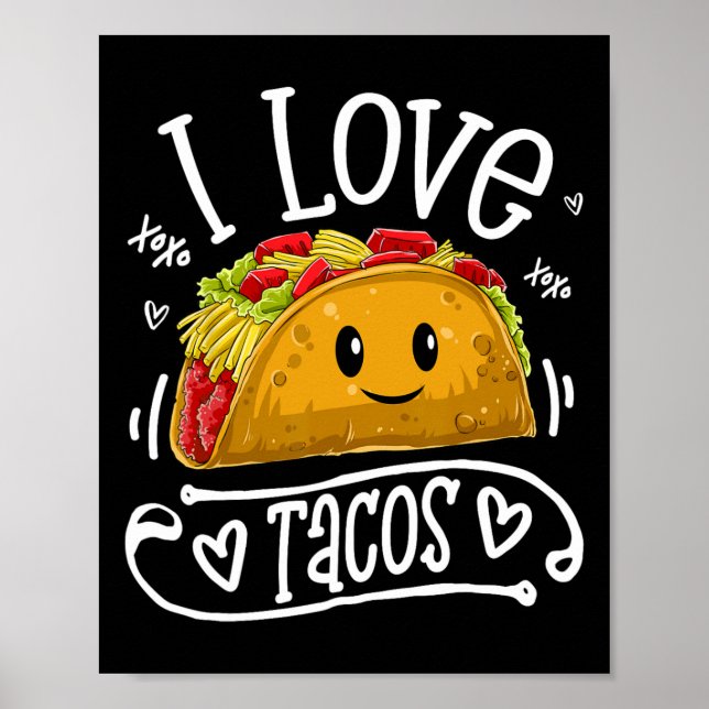 Poster I Love Tacos T Shirt Cinco De Mayo Femmes Hommes E (Devant)