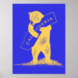 Poster I Love You California—Bleu et Or