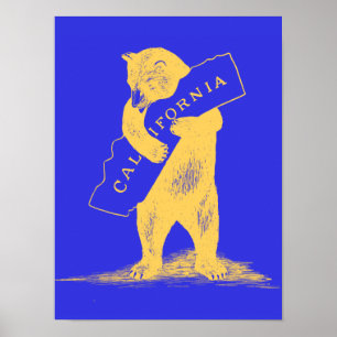 Poster I Love You California—Bleu et Or