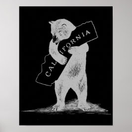 Poster I Love You California - Noir et Argent