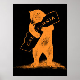 Poster I Love You California—Orange and Black