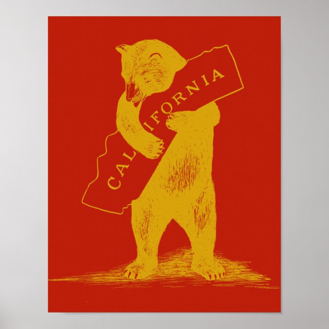 Poster I Love You California—Rouge et Or (Devant)