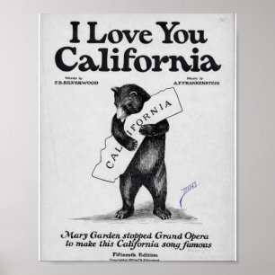 Poster I Love You California Sheet Music