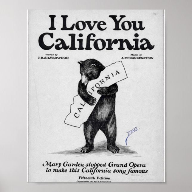 Poster I Love You California Sheet Music (Devant)