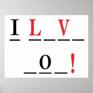 Poster I Love You-Hangman Style par Shirley Taylor