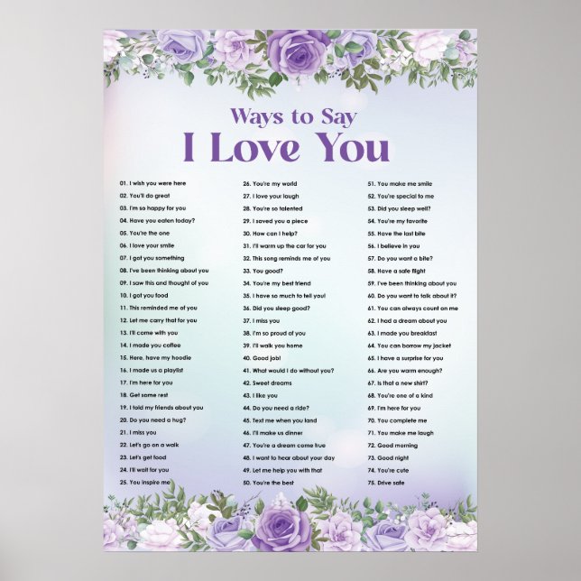 Poster I Love You Wall Print, Digital Download Print (Devant)