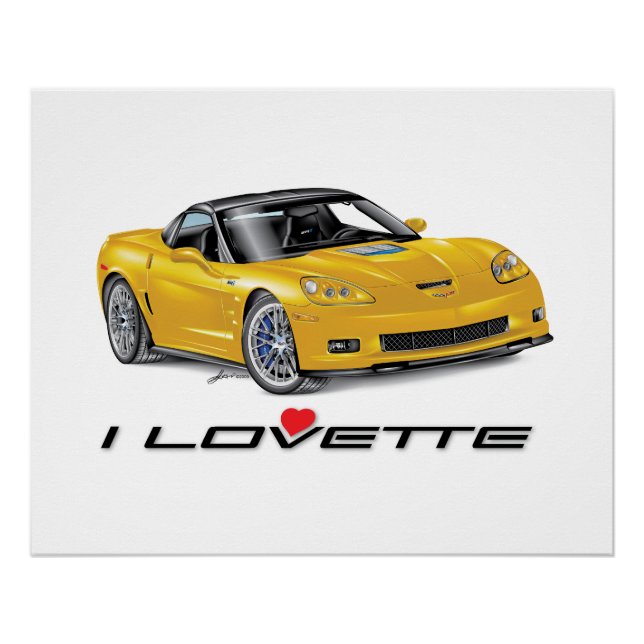 POSTER I LOVETTE UNIQUE CONCEPTION DE VOITURE (Devant)