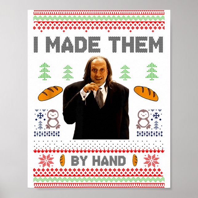 Poster I Made Them By Hand Funny Ugly Sweater  (Devant)