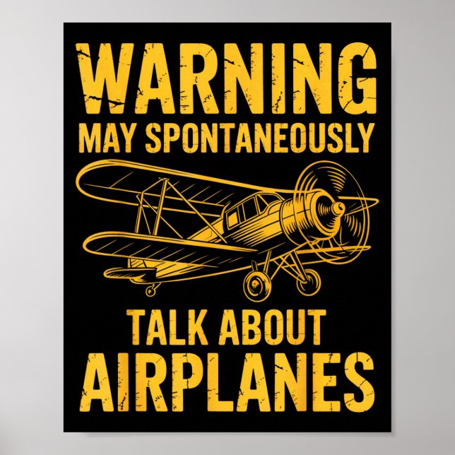 Poster I May Sntaneously Talk About Airplanes Funny Airpl (Devant)