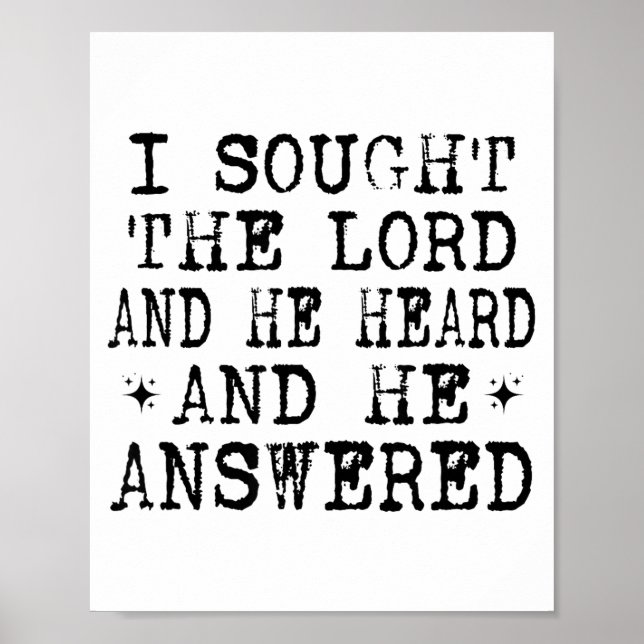 Poster I Sought The Lord And He Heard And He Answered, Ch (Devant)
